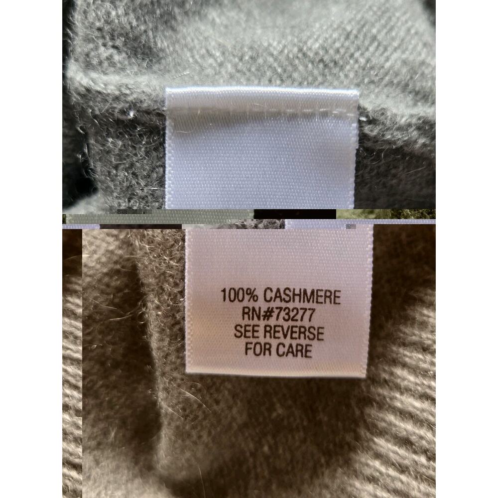 Apt 9 100% Cashmere Sweater M Gray Pink Argyle Turtleneck Quiet Luxury Preppy - Picture 5 of 8